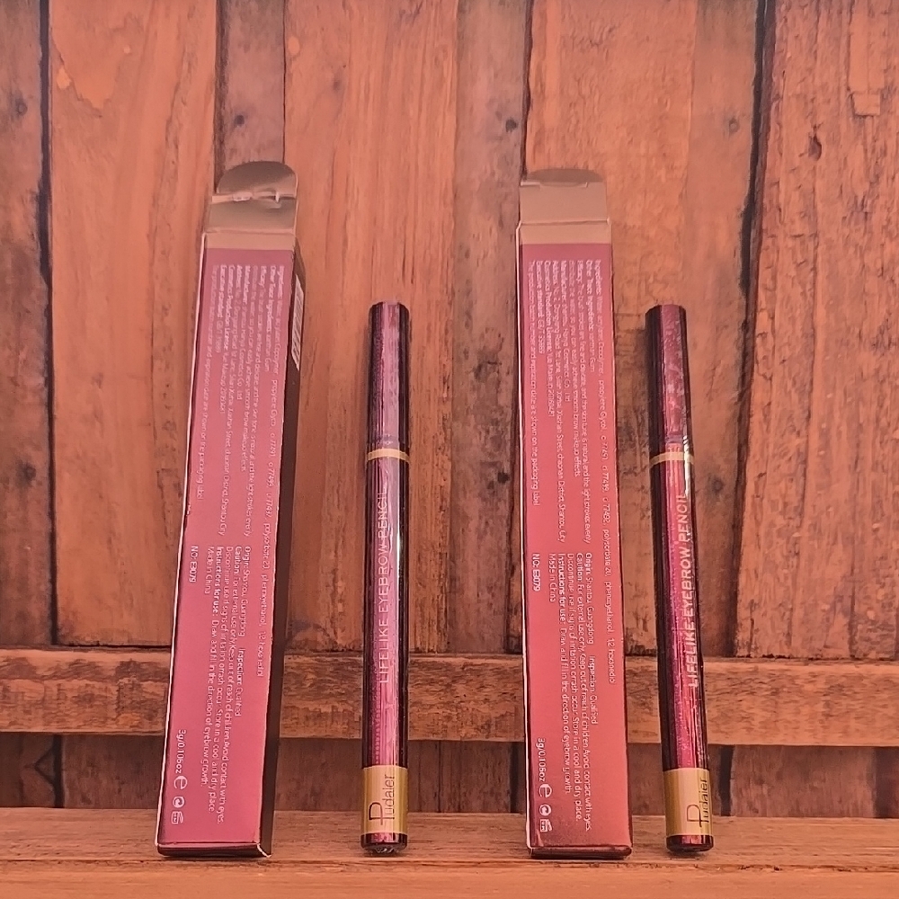 (2) PudaierLifelike Eyebrow Pencils-Dark Brown